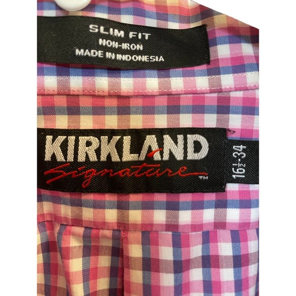 Kirkland Signature Slim Fit MEN’S 16.5-34 Button Down Shirt Long Sleeve - Picture 4 of 7